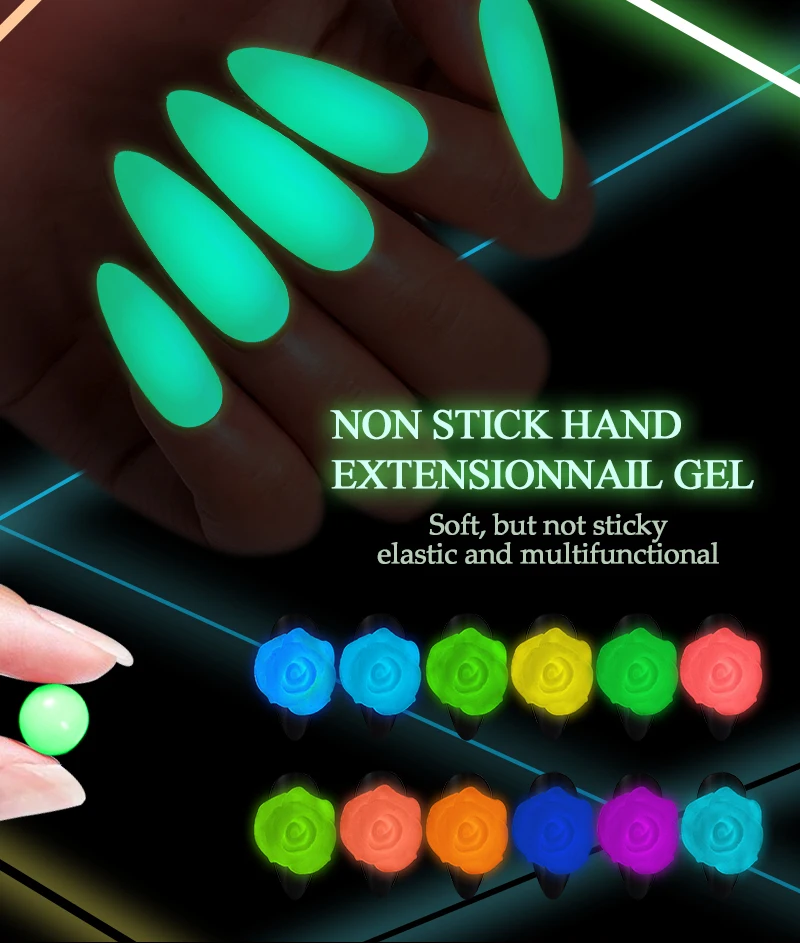 15ml Non-stick luminous Hand Extension Nail Art Gel Solid Carving Flower Take Shaped UV Polish Gel Non Stick Hand Extension Gel factory