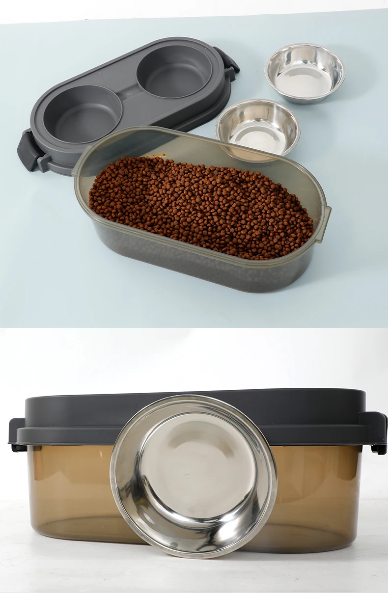 NEW Pet Bowl Storage Bucket cat Food Dog Food Preservation Moisture-proof Dry Storage Bucket and Bowl Two in One supplier