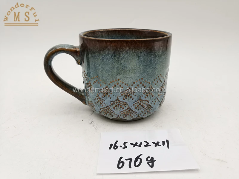 Factory price ceramic mug coffee mug porcelain cup tableware with reactive glaze for break time home decoration