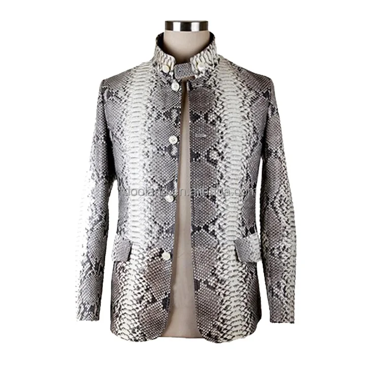 Classic Luxury Real Python Skin Leather Blazer Jackets Men - Buy