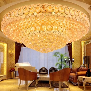 Custom Hotel Lobby Chandelier Luxury Fixtures Gold Large Crystal Glass Ball Ceiling Lights for Living Room