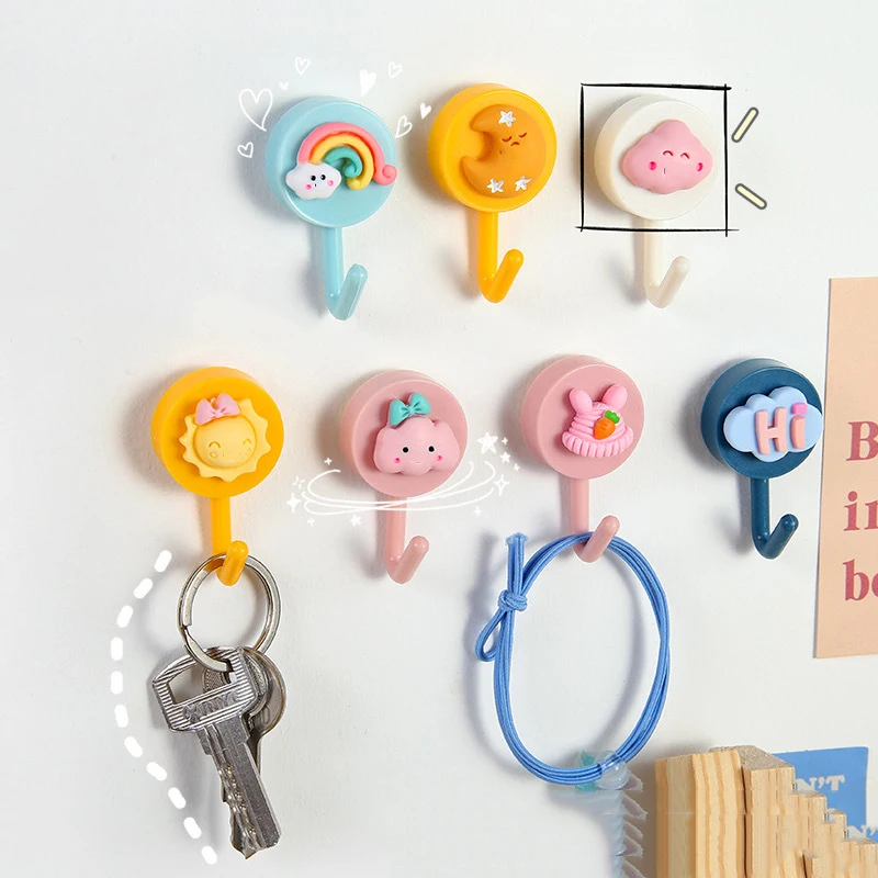 Student Dormitory Cute Cartoon Hook Small Door Punchfree Coat Hook
