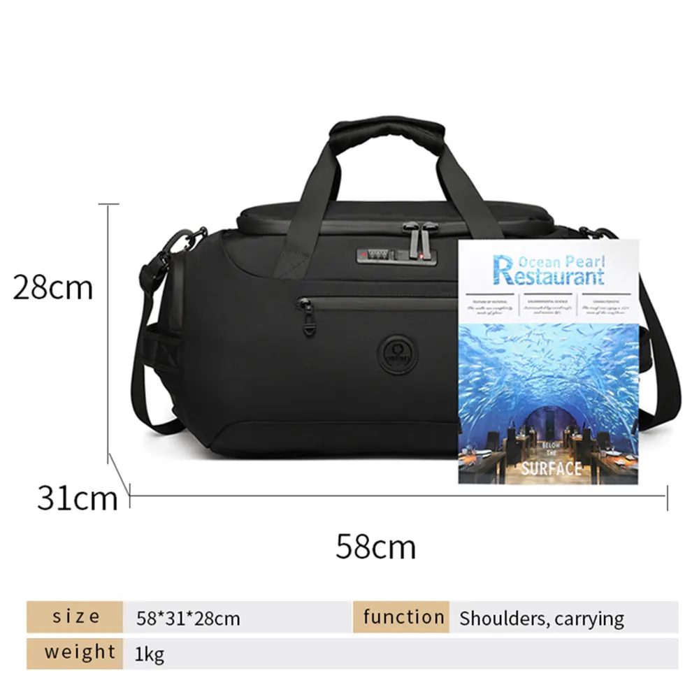Ozuko 9651 Customizable Men's Weekender Travel Bag - Waterproof