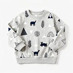 Wholesale Cotton Fashion Boys Girls Fall Long Sleeve Sweatshirt & Pullover Cartoon Animal Print European-American Style