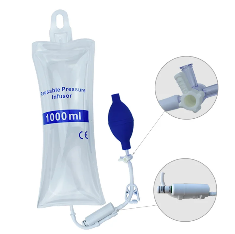 Manual Pressure Infusion Bags with Pressure Indicator Tpu Coated Nylon Pressurse Infusion Bag