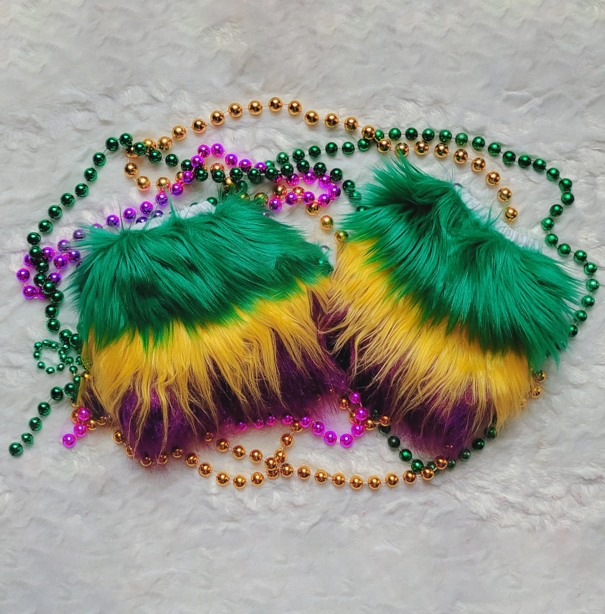 mardi gras tinsel leg warmers