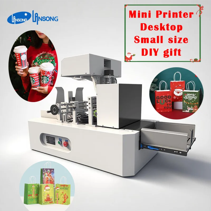 2026 Lansong Yeni Mini Desktop 40sm Qosha Qosha Printer DIY Christmas Gift Paper Bag Coffee Cup Greeting Card Printing