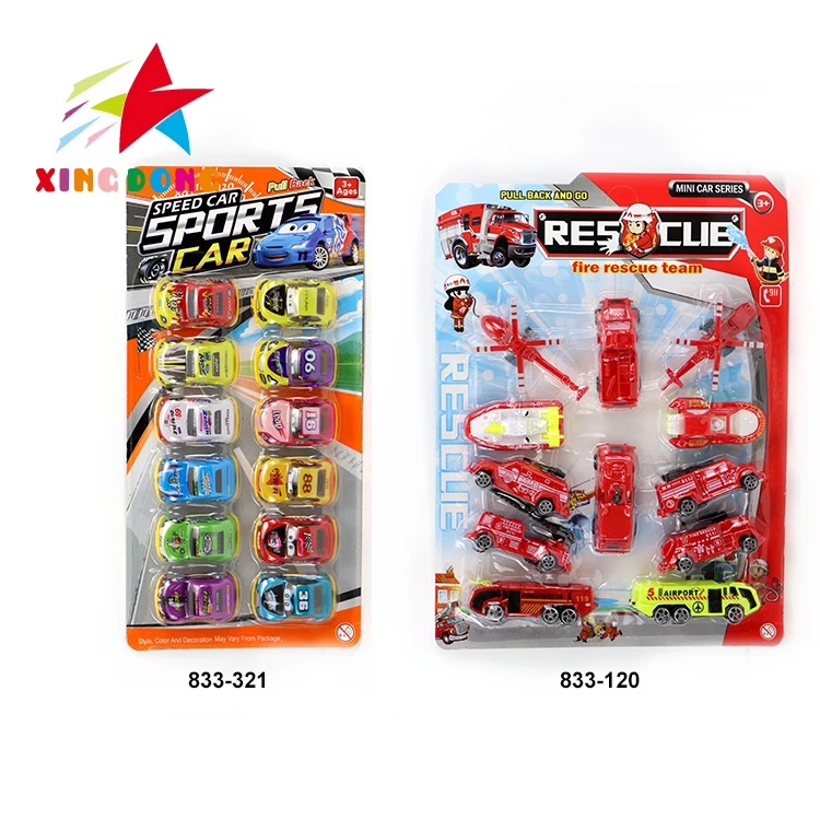 colorful new  pull back toys truck with blister card promotional small plastic toy car sets