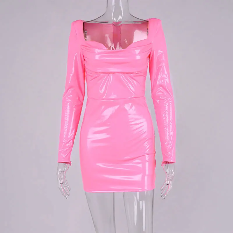 Club Wear Shiny Reflective Dress Woman 