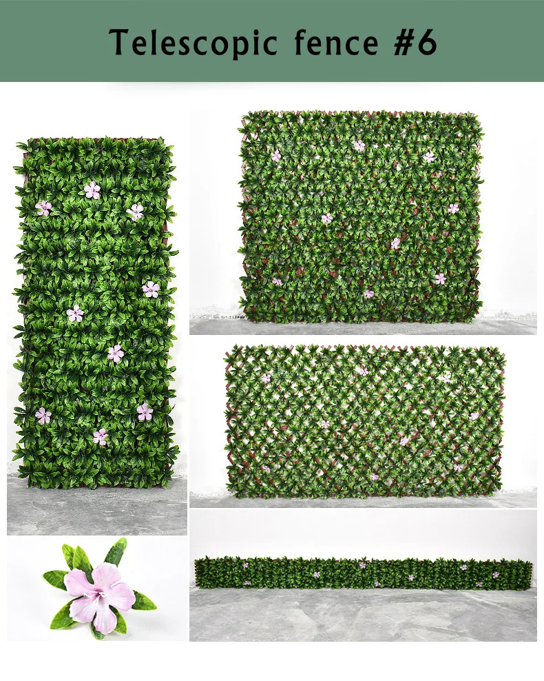 Wholesale Artificial Green Leaf Plant Flower Fence Extensions Decoration Home Garden Telescopic