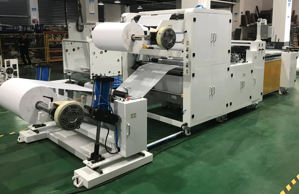 Food Hamburger Paper Cutter Wrapper Paper Sheets Roll to Sheet Cross Cutting Machine