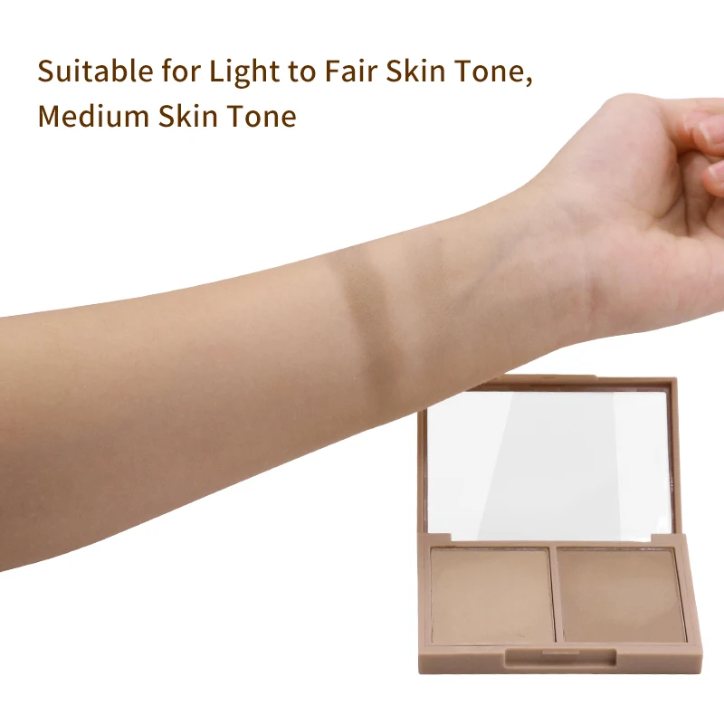 Private Label 2 Color Bronzer Matte Facial Contouring Vegan Pigmented Powder Concealer Palette supplier