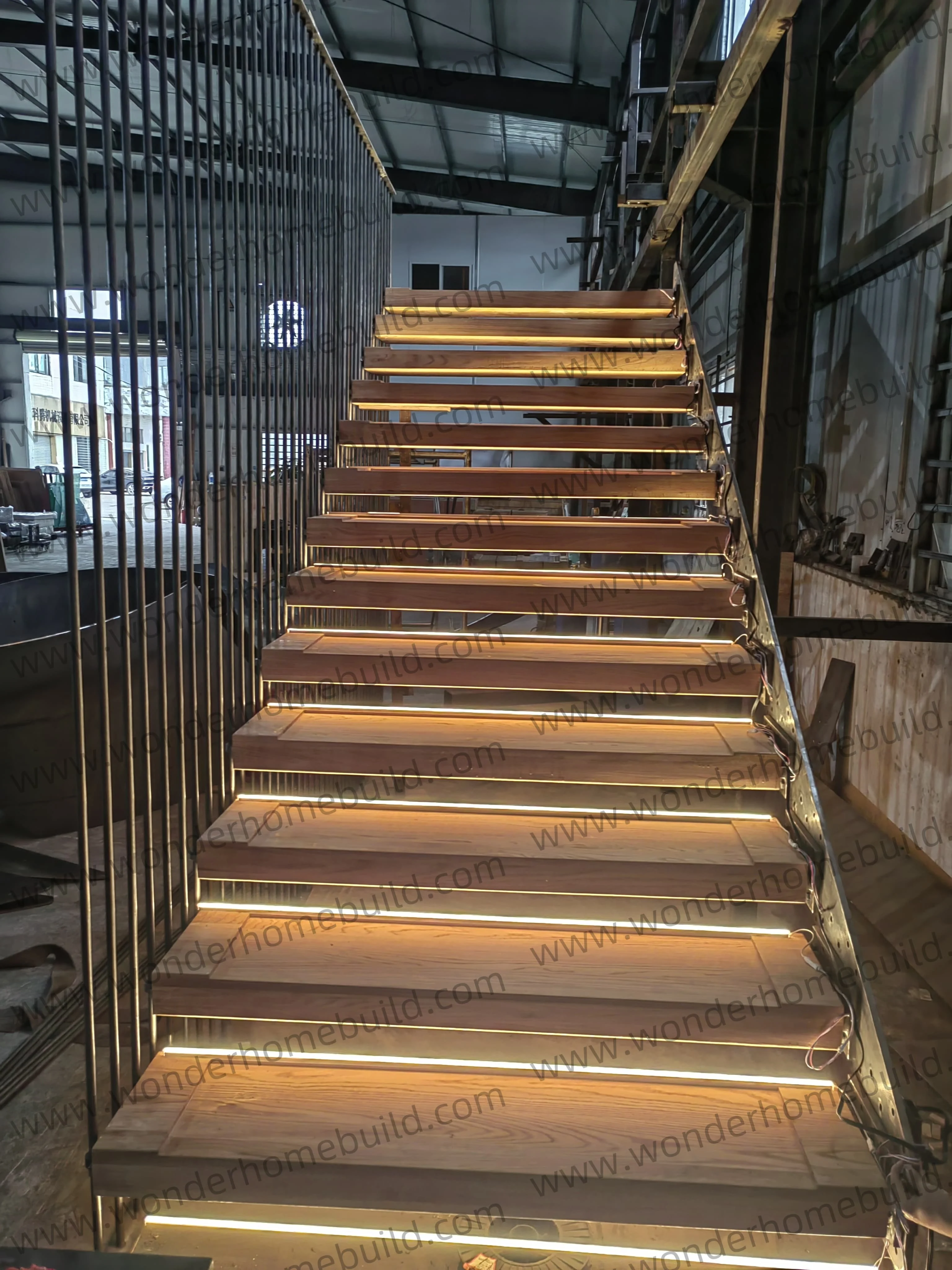 Modern Industrial Style Easy Custom Design Dual Stringer Basement ...