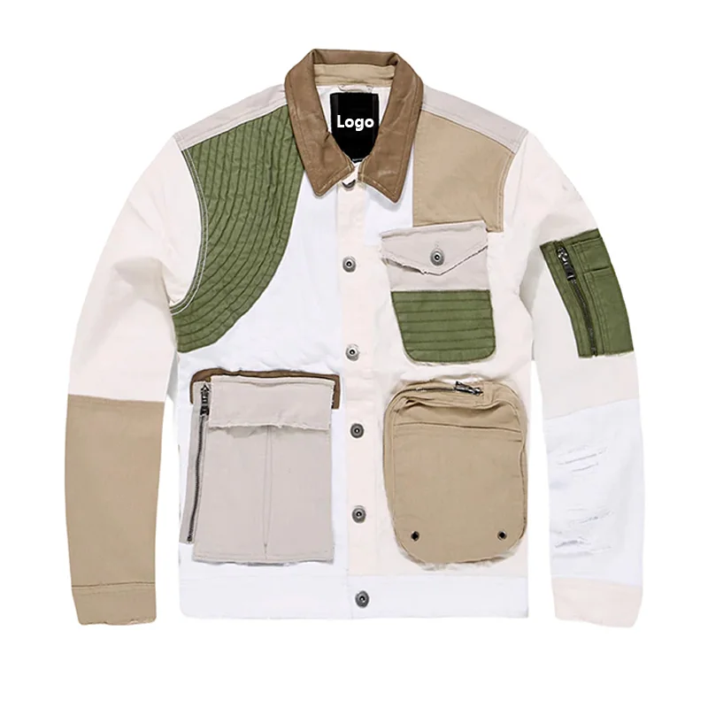 Fashion Men's Coats Jeans Jacket Casual Multi Pocket Outdoor Denim Jeans Jacket