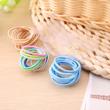 Children Nylon High Bounce Mini Hair Rope Rubber Hair Band Kid Elastic  Thumb Hair Bands 10 PCS /set