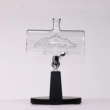 Luxury Decorative Crystal Glass Whiskey Decanter with Faucet Tap for Wine Liquor Beverage Dispenser Unique Vintage Style Barware