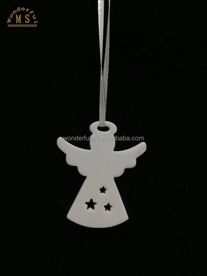 Porcelain angel hanging ornament hand made craft small decoration holiday gift for kid