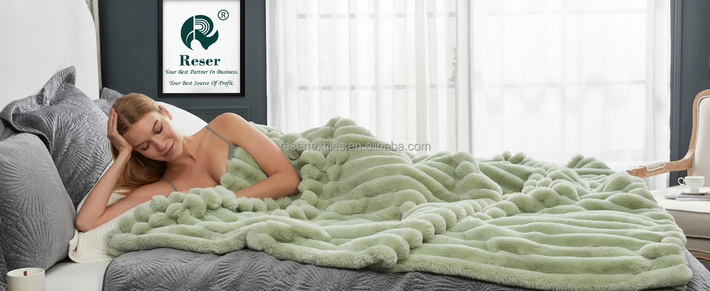 Wholesale Faux Fur Throw Blanket European & American Style Solid Soft Plush Thick Luxury Versatile for Living Room Bedroom