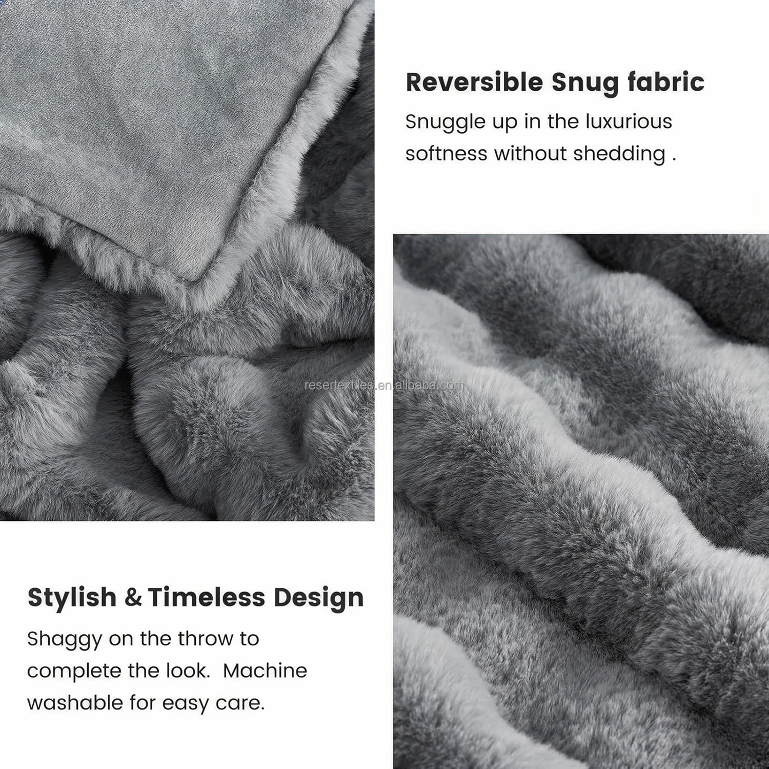 Wholesale Faux Fur Throw Blanket European & American Style Solid Soft Plush Thick Luxury Versatile for Living Room Bedroom