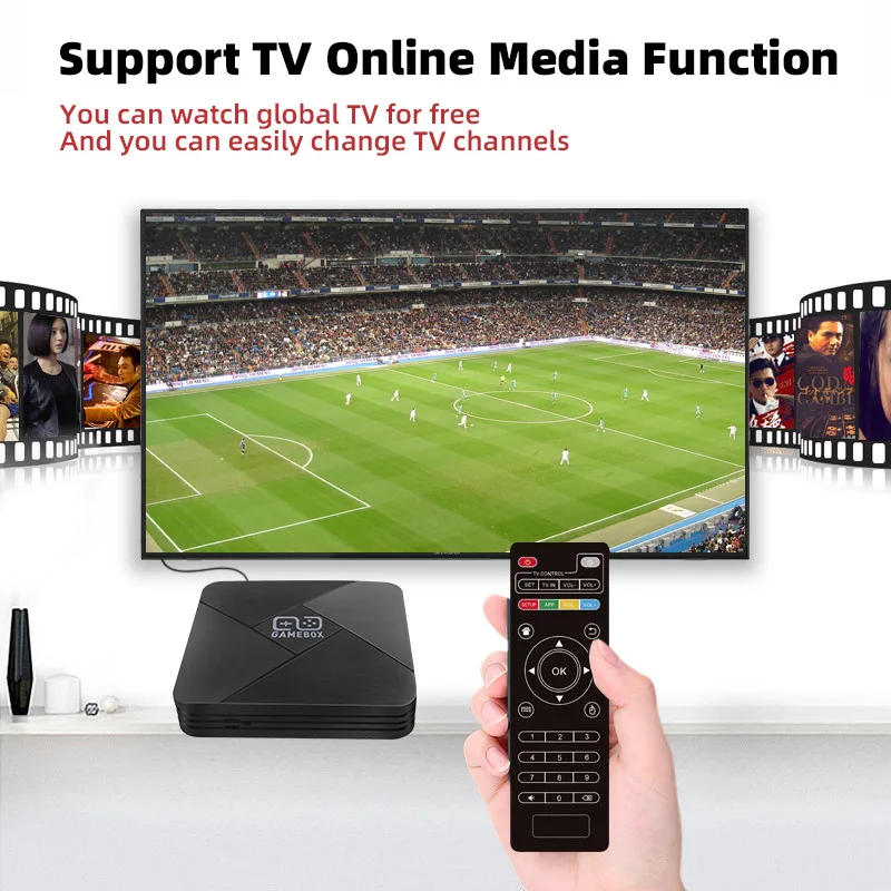 Dual System 4K TV Game Stick for Android Smart TV Box for PS1/N64/GBA/SNES