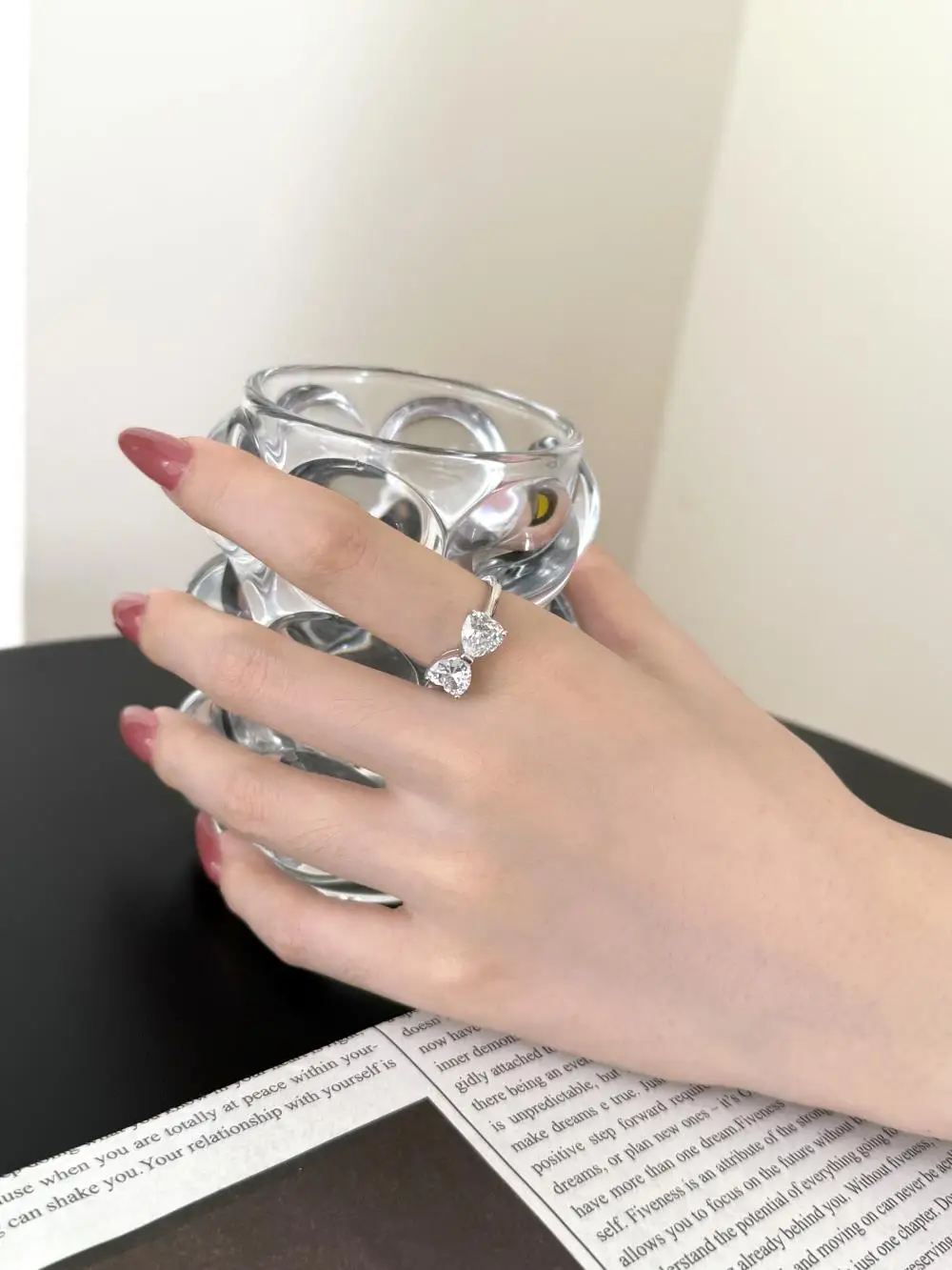 KAKODIY Pink Bow Cubic Zirconia 925 Sterling Silver Fine Jewelry for Women Ring Wedding Ring detail 5