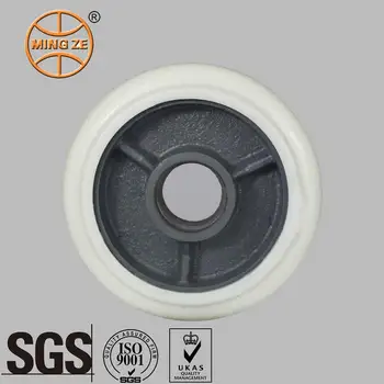 Precision Technology 4-8 Inch Durable Crown Tread Polyurethane PU Foam Caster Wheels Unmarked Heavy Duty Cast Iron Casters