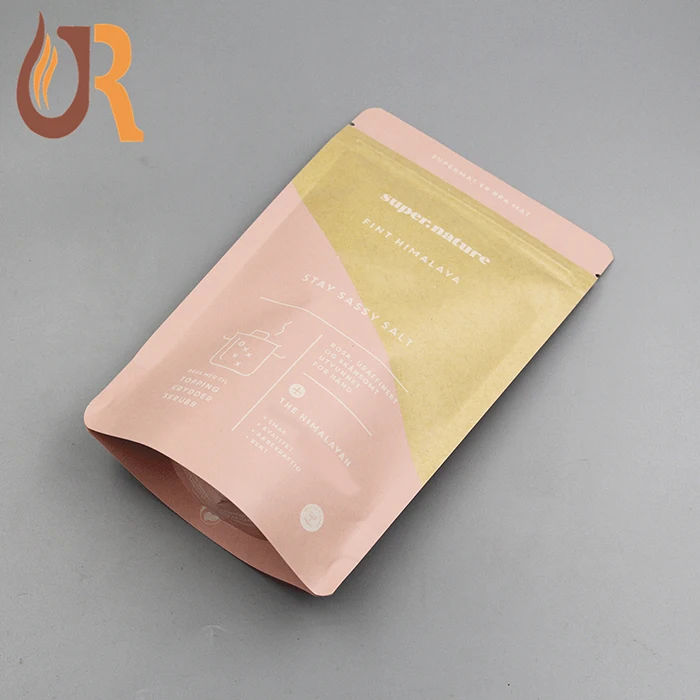 Kraft Paper Bag Tea Bags Packaging For Resealable Stand Up Pouches