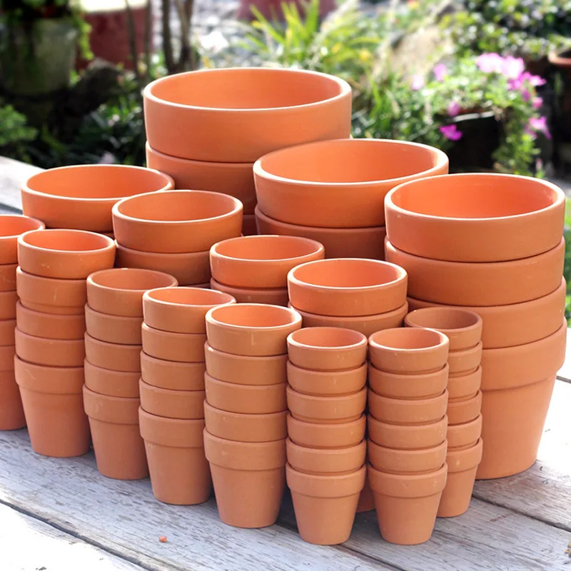 Balcony Courtyard Customized Red Clay Terracotta Pots For Plants