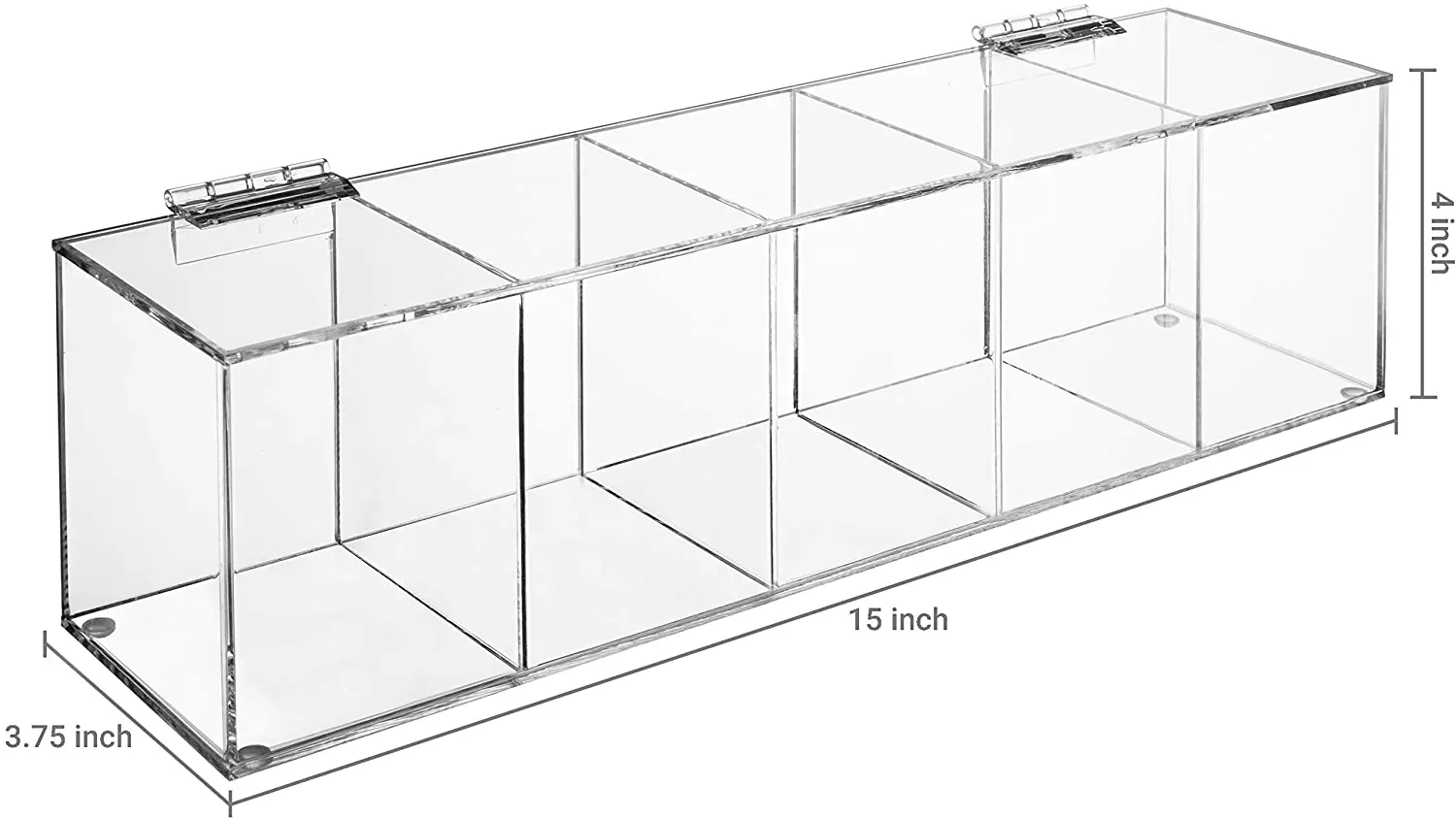 Clear Acrylic Tea Bag Holder Organizer With Hinged Lid,Acrylic 5 Compartment Tea Bag Box for Assorted Teas and Condiments