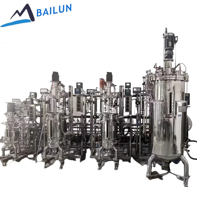 EU standard High quality 4 sets 10L-50L-50L-300L Upper Mechanical stirring Stainless steel Pichia pastoris Bioreactor