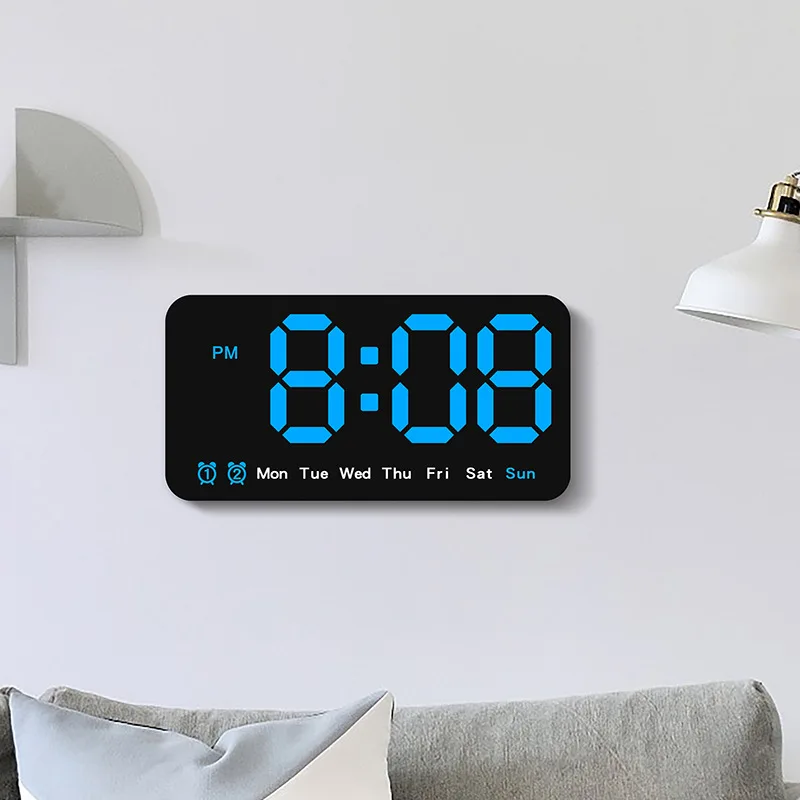 Modern Style LED Wall Clock Colorful Digital Quartz Clock with Needle Display Plastic Art Deco Home Decor for Living Room