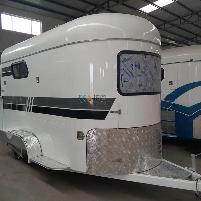 2024 Galvanized Straight 2 Horses Load Trailer Deluxe Door Horse Float Cart With Living Quarter