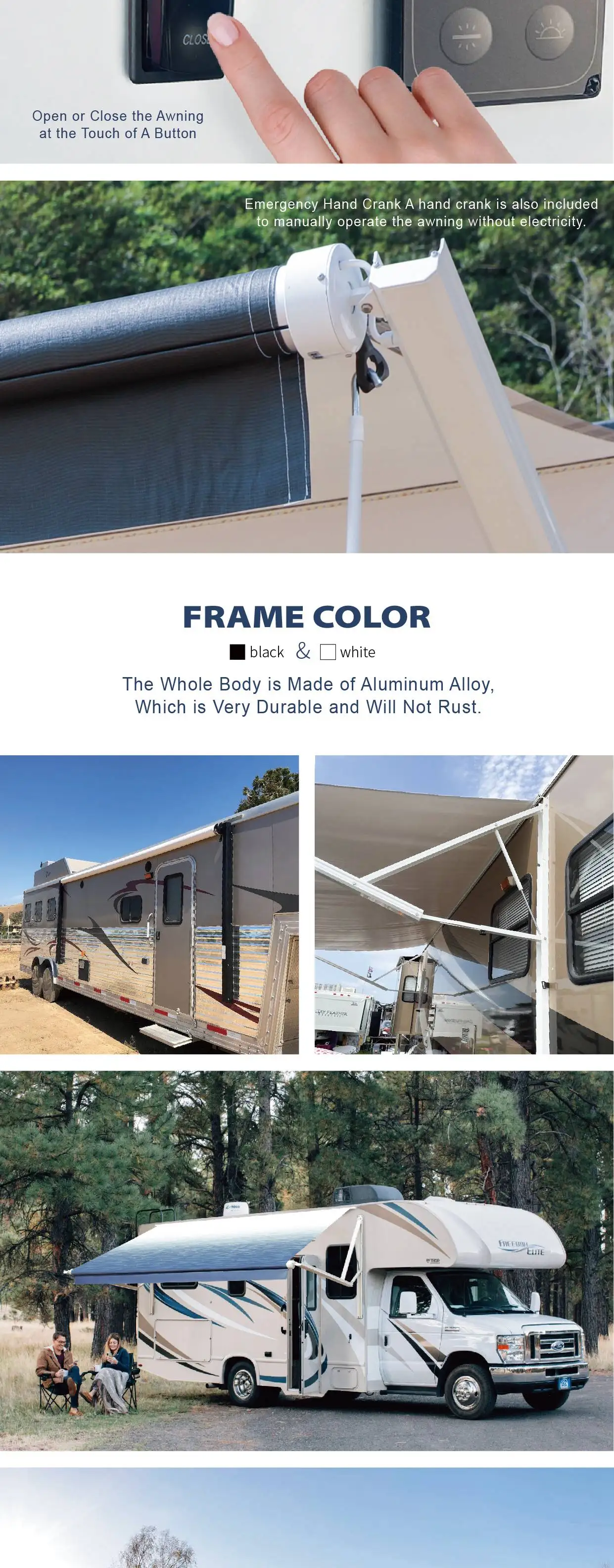 Wareda Oem American Camper Motorized Roll Out Power Campervan 16 Foot