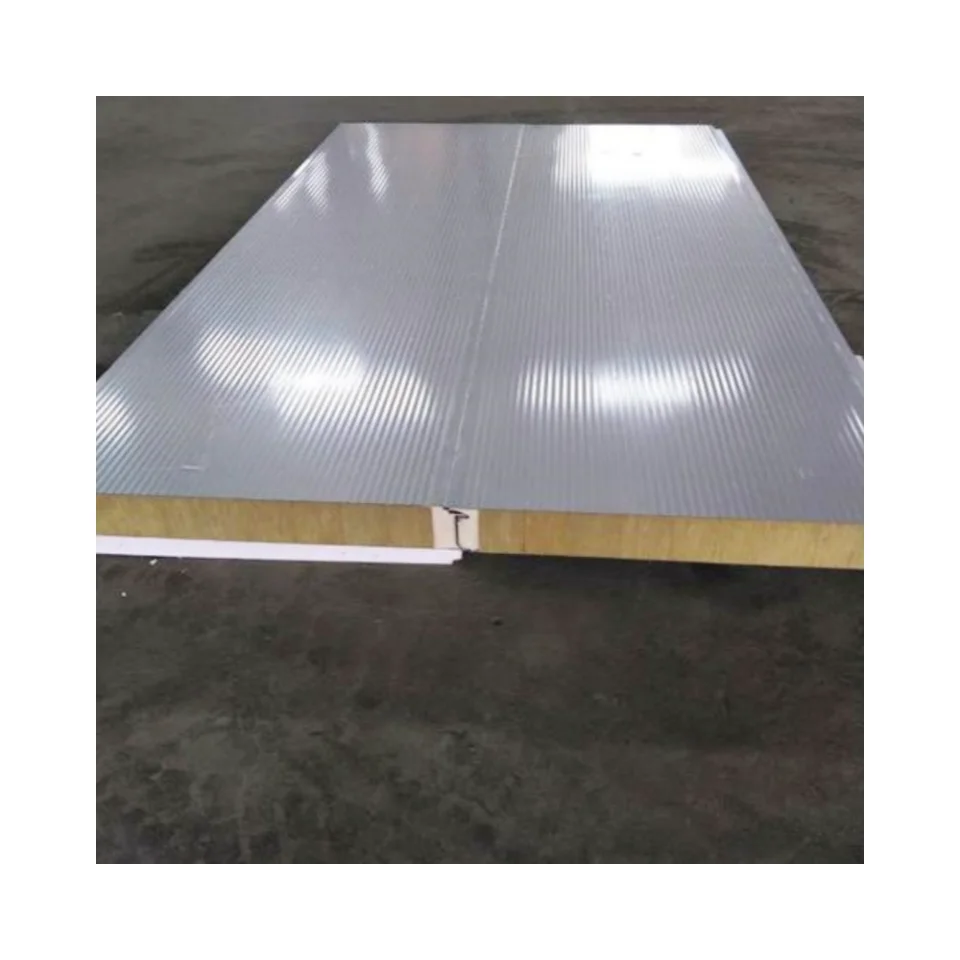 80 100 120Kg/M3 Fireproof Sandwich Insulation Board Waterproof Rock Wool Board Polyurethane Sandwich Panel para sa Roof/Wall