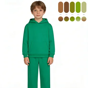 Wholesale Custom logo Children Clothes Designer Boys Kids Jogger Set Hoodie + Sweat Pant 2 Piece Tracksuit Set