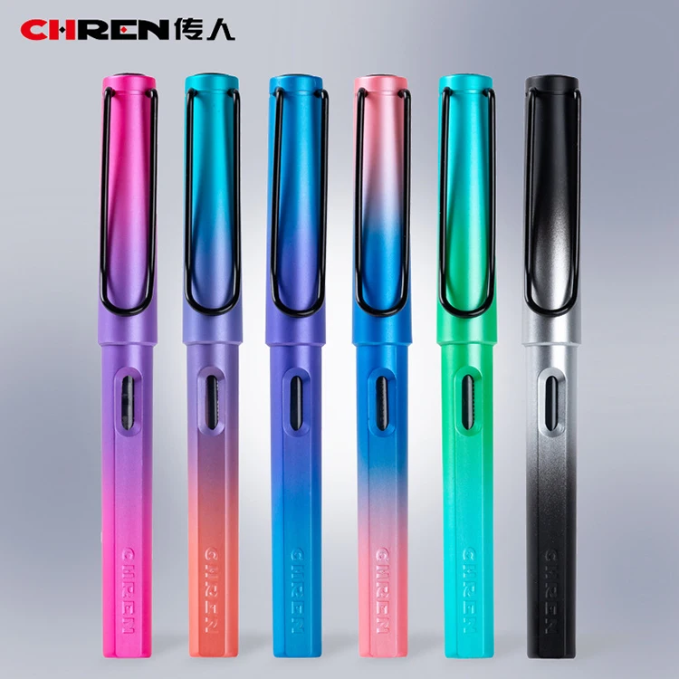 Hot Sale Classic Style Gradient Colors Dazzle Colorful Big And Small Nib  Correction Position Plastic Fountain Pen - Buy Hot Sale Classic Style  Gradient Colors Dazzle Colorful Big And Small Nib Correction