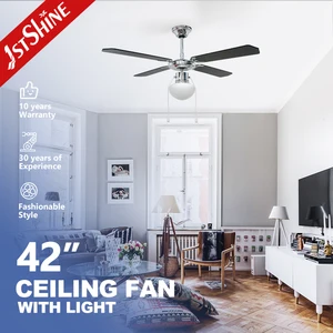 1stshine Ceiling Fan Light Pull Chain Control AC Copper Motor Ceiling Fan with MDF Blades