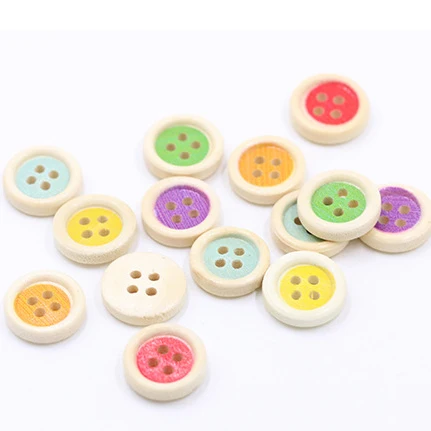 China Manufacturer Cheap Fashion 15mm 4 Holes Wood Shirt Wooden Buttons For Clothes