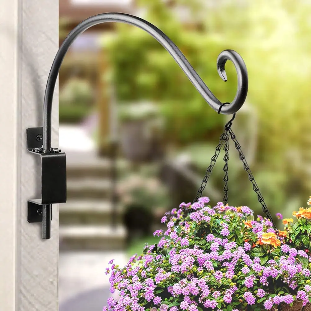 Outdoor Wrought Iron Anti-Rust Multi-Color Options Hanging Birdhouses  Bracket Metal Swivel Plant Hanger Hook