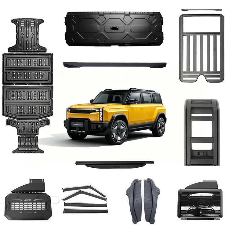 Maremlyn Car Exterior Accessories for Chery Icar 03T Skid Plate Roof Luggage Racks Side Ladder Roof Storage Box Modification Parts