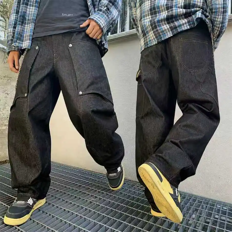 OEM Custom Selvedge Denim Jeans High Quality 100% Cotton Heavyweight Raw Selvage Pockets Baggy Selvedge Denim Baggy Jeans Men