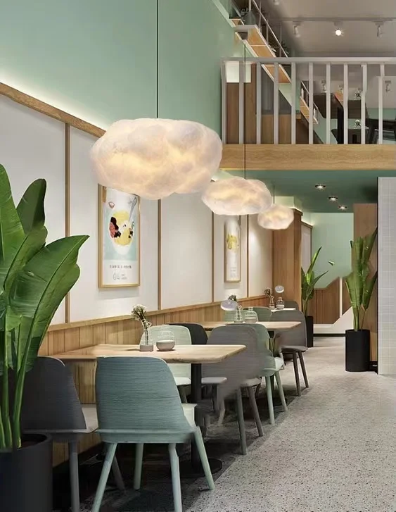 Creative Floating Clouds Chandeliers Bedroom Pendant Light Led Hanging Lamps White Diy Cloud Chandelier