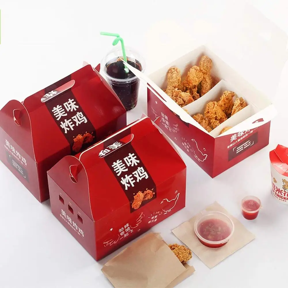 Wholesale Custom Printed Restaurant Roast Chicken Fast Food Packaging Fried  French Chips Paper Box