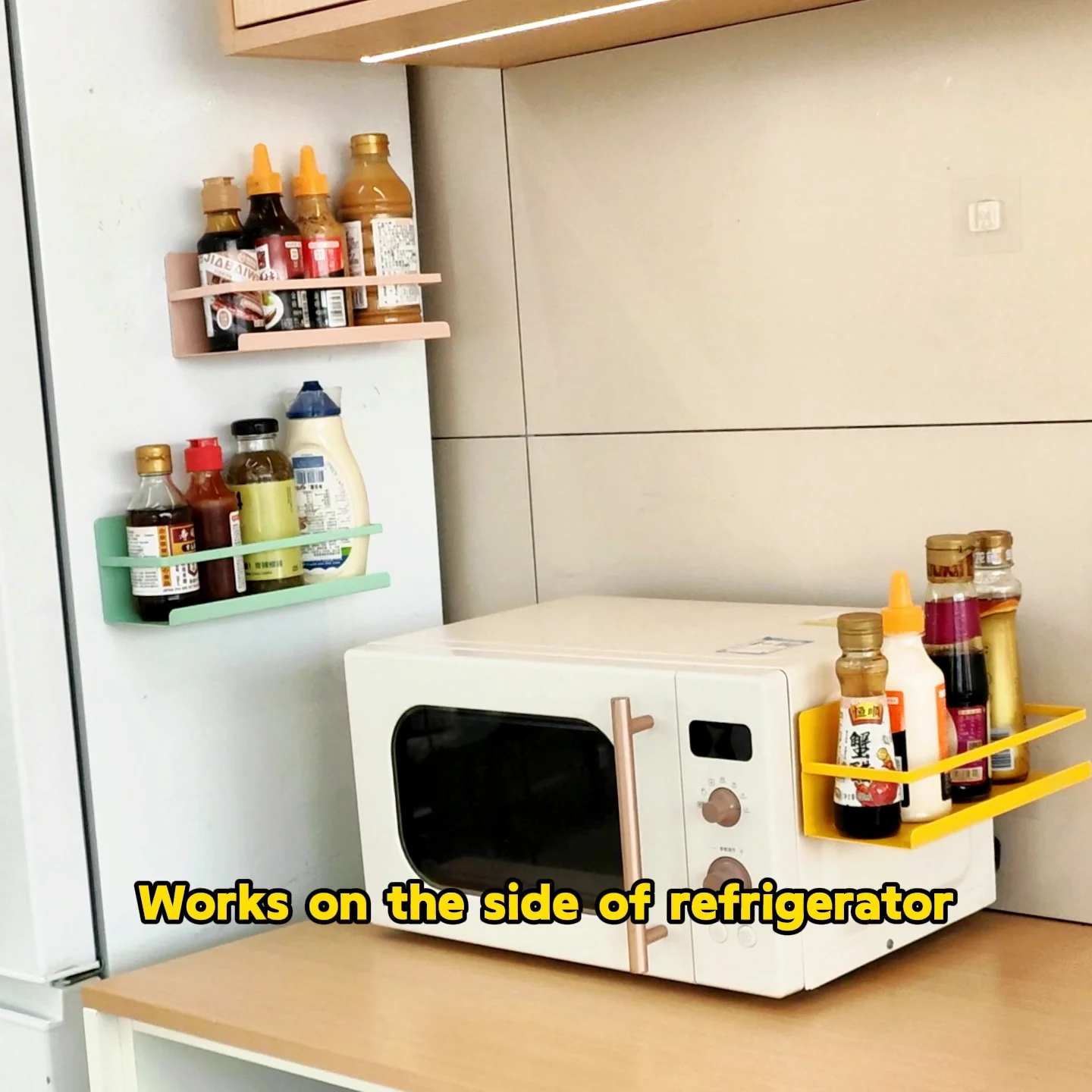 Magnetic Fridge Spice Rack Efficient Kitchen Organizer