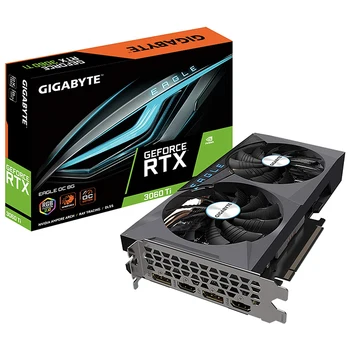 GIGABYTE NVIDIA RTX 3060 Ti EAGLE OC 8G Graphics Card LHR with 8GB GDDR6 256-bit Memory Interface for Desktop Computers