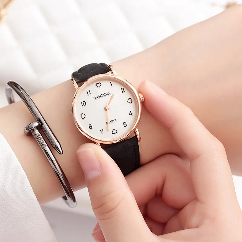 Reloj de mano de cuero con estilo barato más vendido para niña reloj de  mano elegante reloj de estudiante de niña hermosa Relojes de mano para niñas