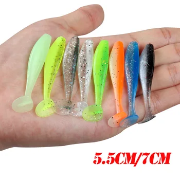 5cm 7cm Luya Smooth Two-Color T-Tail Artificial Soft Bait for Mandarin Fish-Stainless Steel Wave Design – Soft Lure – view 2