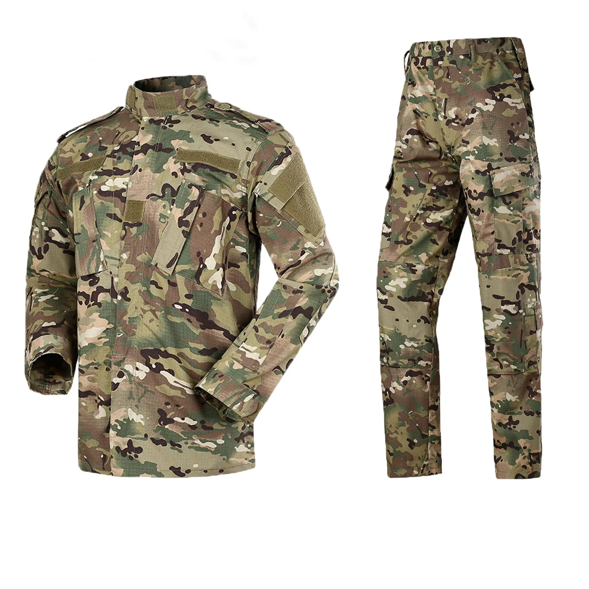 Men Tactical Camo Combat Airsoft Set Jacket Pant Military Uniform Hiking hunting 