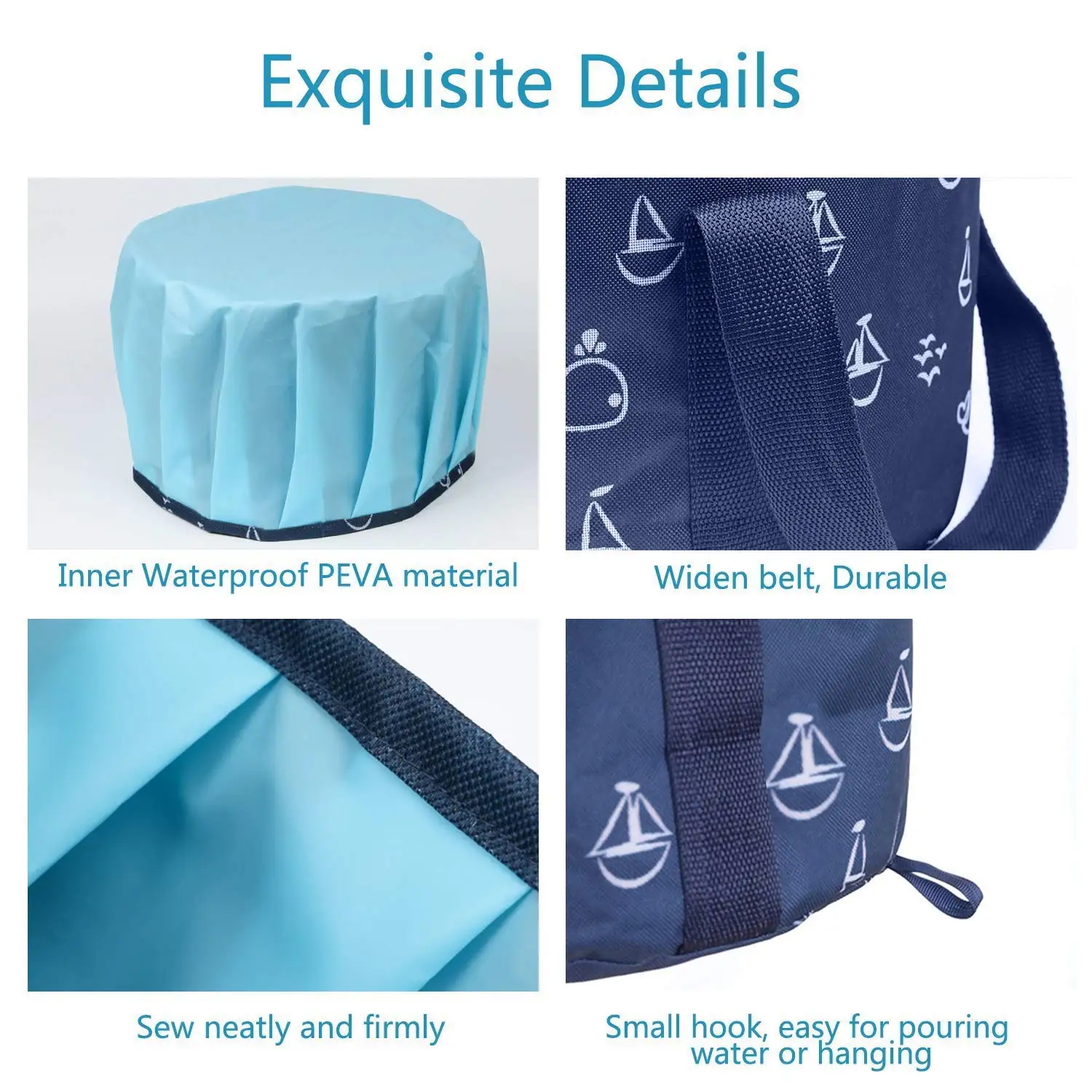 Multifunctional 25L Collapsible Water Bucket Travel Foot Bath Tub Outdoor Camping Custom Logo Wash Basin Plastic Cloth Material