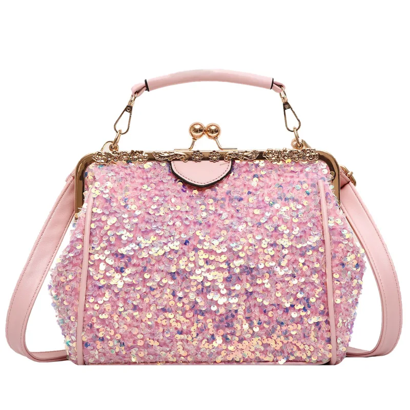 Hot Selling Ladies Party Handbags Super Shiny Glitter Fancy Black Pink  White Purse Cheap Price Elegant Wedding Dating Hand Bags - Buy Party Favor  Bag